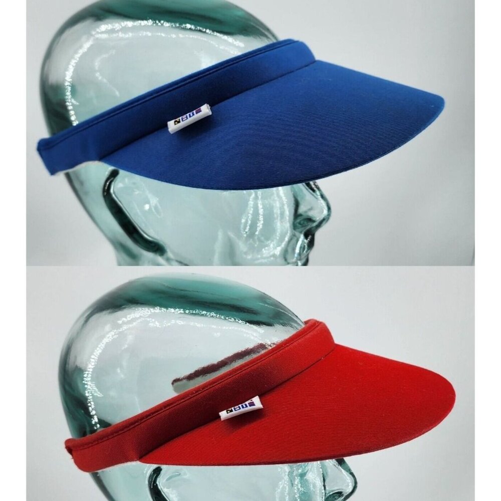 VTG Lot of x2 Liz Claiborne Blue and‎ Red Cotton Women’s Tennis Visors OSFM